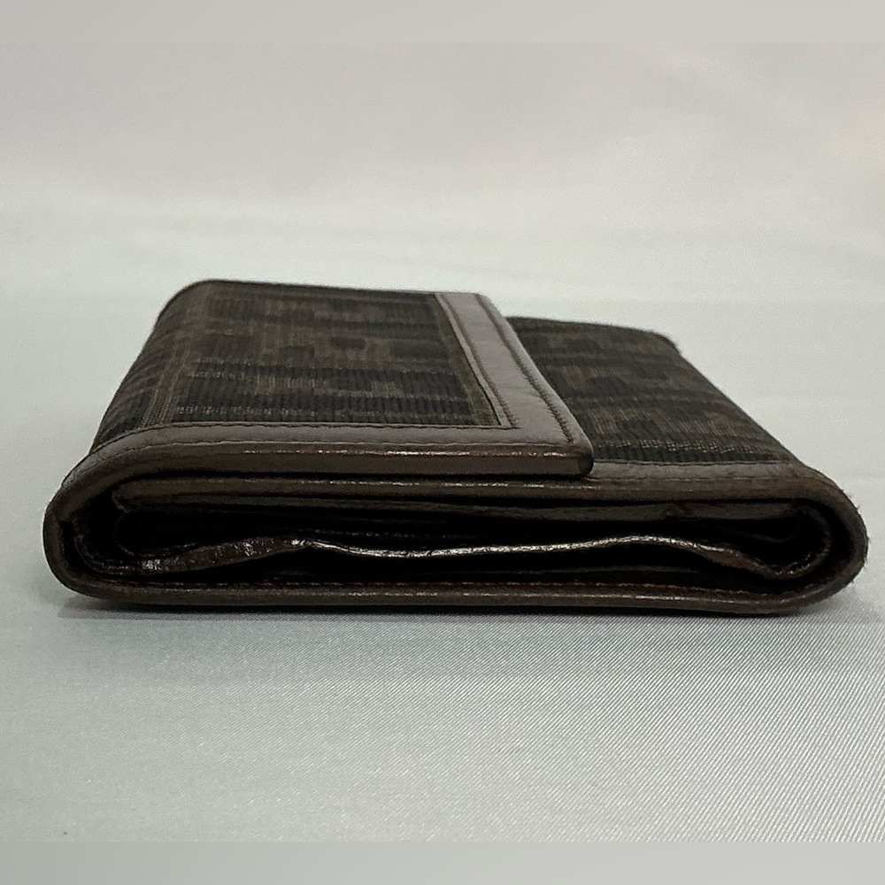 Authentic Vintage Fendi Zucca Print FF Trifold Compact Wallet - Picture 4 of 15